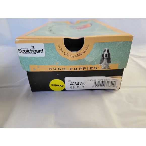 NWT Hush Puppies Big Boys 2.5M Leather Suede Black Taupe Dress Shoe Scotchguard - Picture 13 of 14